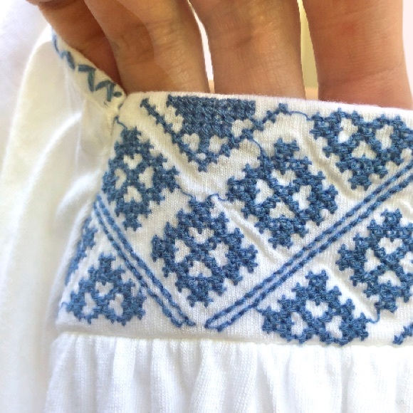 Chaps White Embroidered Short Sleeve Top Size XLP - Picture 6 of 14